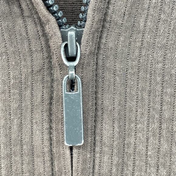 EILEEN FISHER Jacket S Cotton Ribbed Textured Canvas Full Zip Brown USA VTG - Picture 8 of 14
